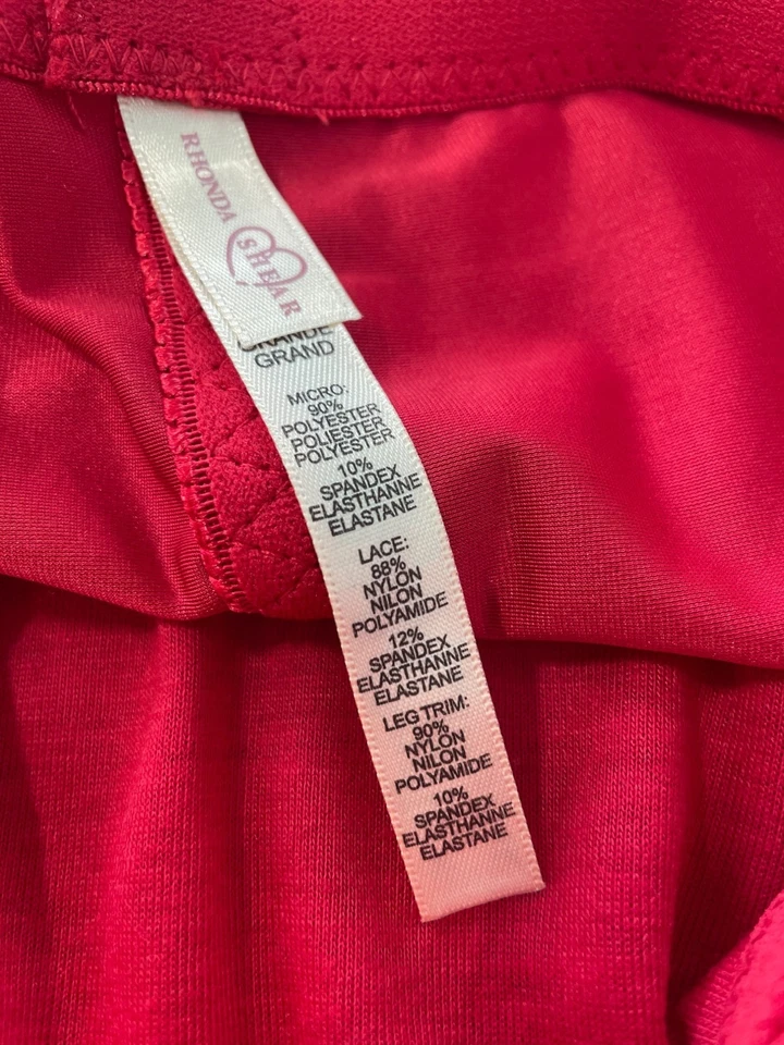 Paquete de 3 bragas Rhonda Shear clásicas pin up para niños talla grande gris rojo azul encaje Foto 3 de 4