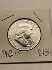 1962 D US  SILVER HALF DOLLAR  2486
