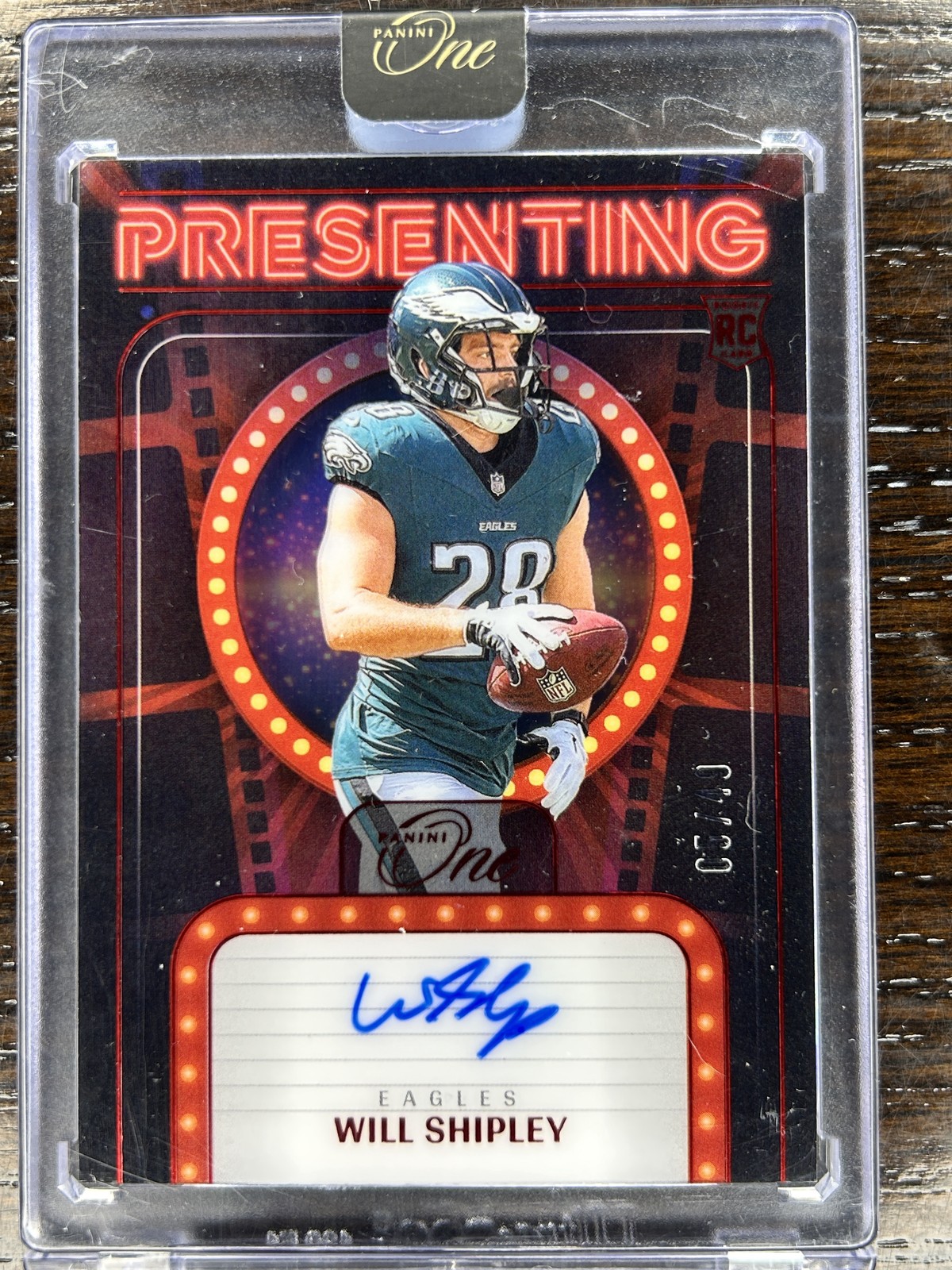 Will Shipley Panini One #170 Presenting Autograph-Red