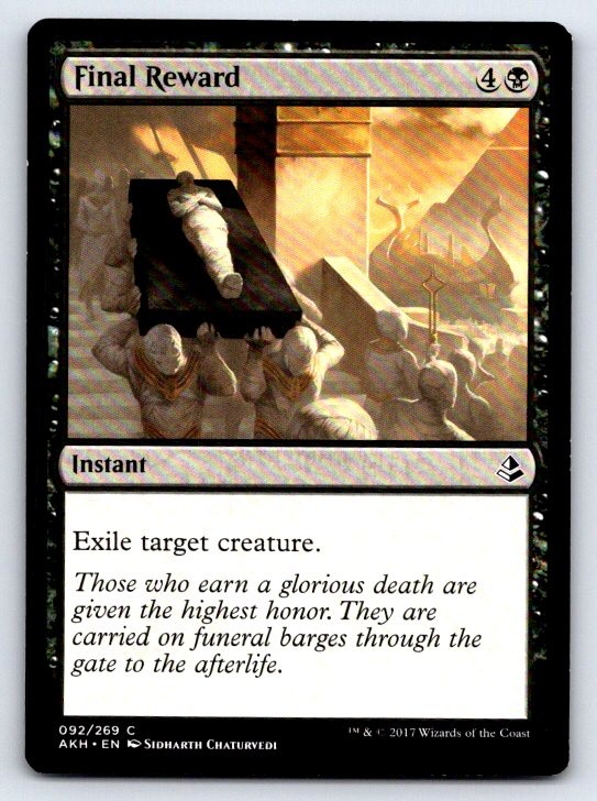 Final Reward 92 Common Amonkhet Magic: The Gathering Lightly Played