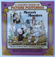 Mercer's Monsters Golden Book of Picture Postcards Mercer Mayer 1977 Unused