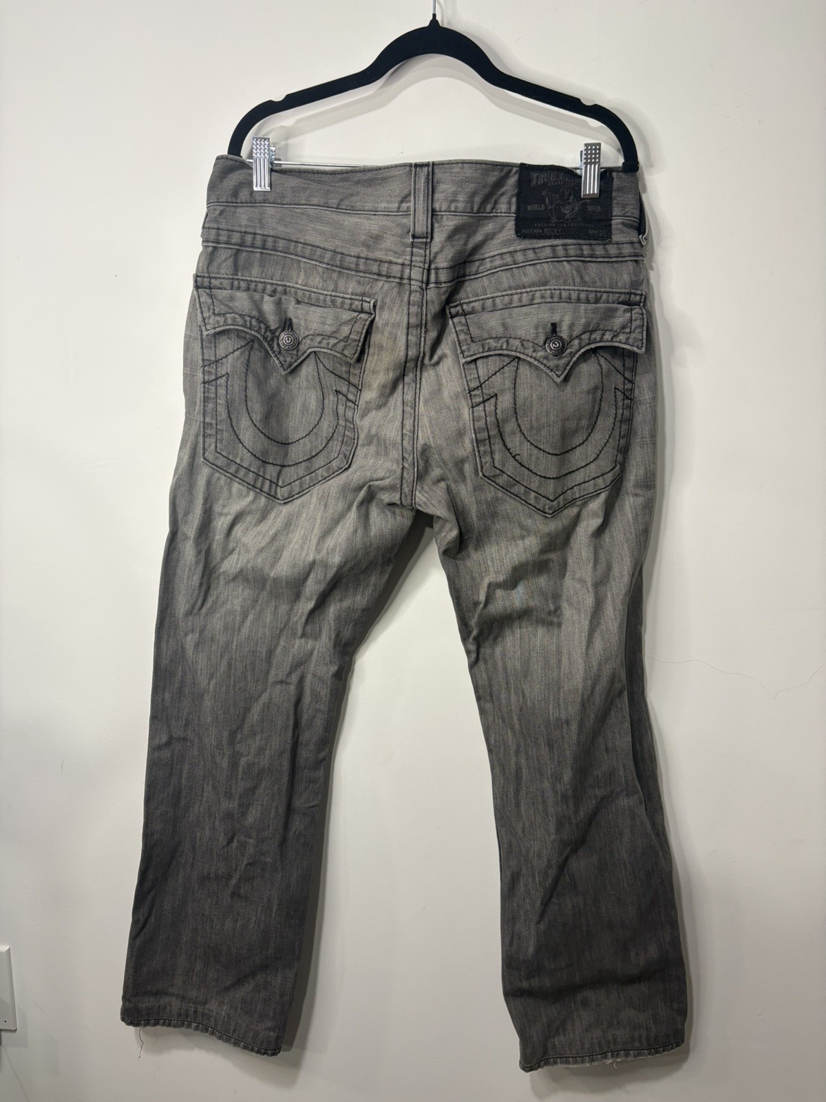 True Religion Jeans Men Size 33 Gray Flap Pockets World Tour Ricky thumbnail 2
