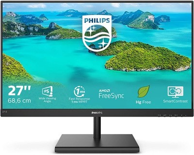 Philips 271E1SD/01 Monitor 27'' FHD 1920x1080 VGA DVI HDMI AMD FreeSync 75Hz 1ms