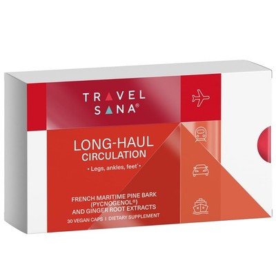 TRAVELSANA Pycnogenol 100mg & Ginger Extract | Supports Healthy Circulation, ...