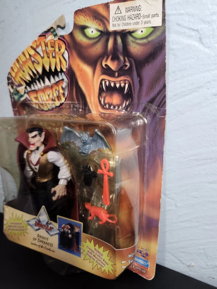 Playmates 1994 Monster Force Drácula Príncipe de las Tinieblas figura sellada de fábrica Foto 3 de 4