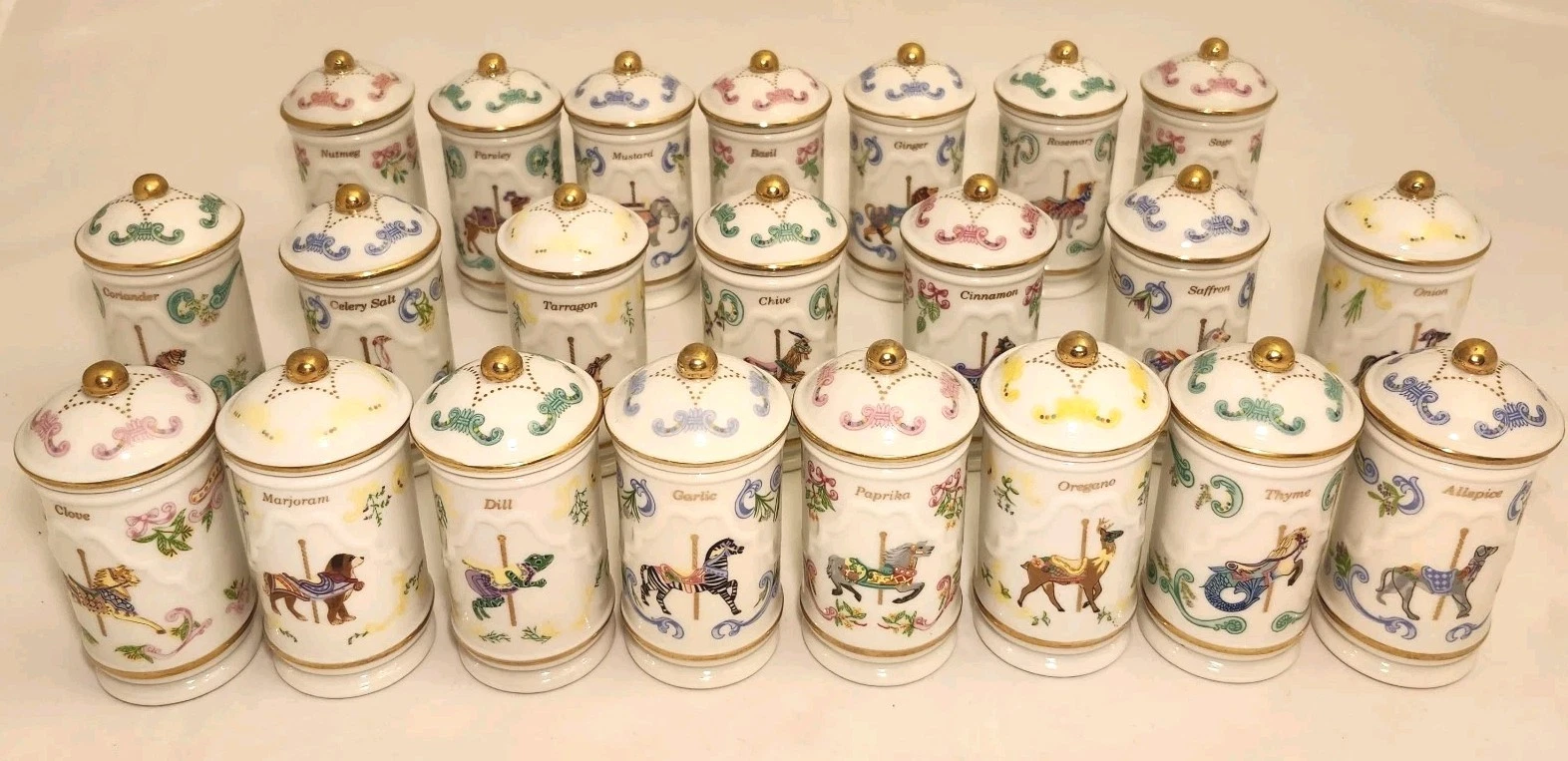 Lenox 1993 Spice Carousel Porcelain Spice Jar Set of 22 No Rack
Opens in a new window or tab