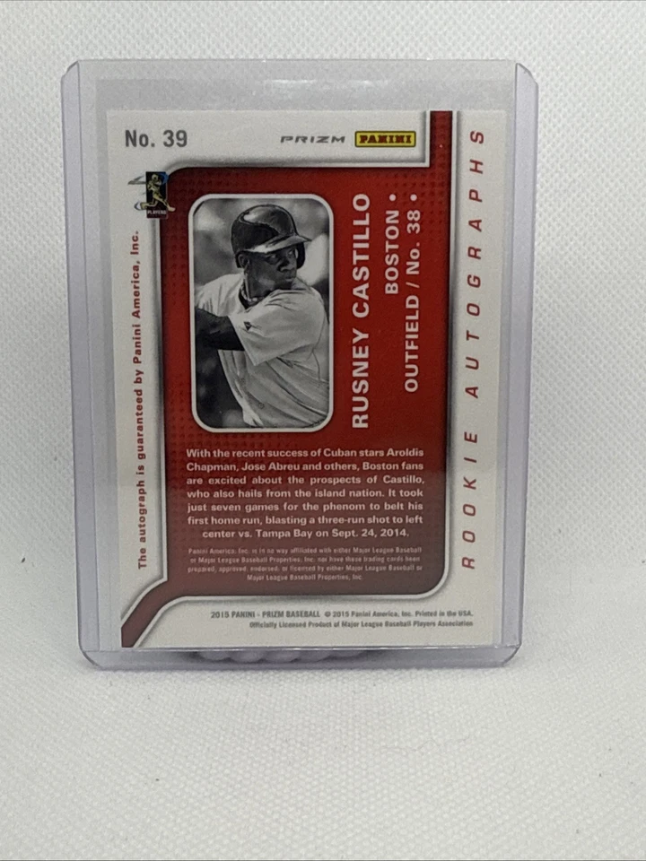 2015 Panini Prizm - Autographs Rusney Castillo #39 Red Power Prizm /125 (AU, RC) - Image 2 of 2