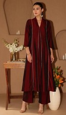 Women Ethnic wear; Maroon Sequins work Solid Silk Kurta with Palazzo