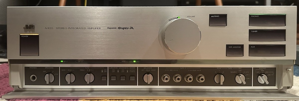 Vintage JVC A-X55 stereo amplifier with MM/MC phono preamp and