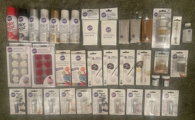 #ad WILTON BAKING SUPPLIES amp; TOOLS QTY 37 ASSORTED ITEMS CAKE DECORATING NEW $24.99