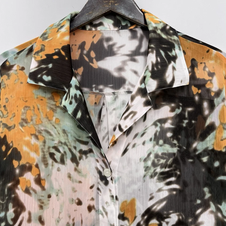 Traje de baño para mujer La Perla marrón/naranja con botones delanteros encubrir busto superior 52" Foto 2 de 4