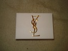 100% AUTH NEW WOMEN SAINT LAURENT CASSANDRE GOLD TONE BRASS SINGLE LOGO EARRING — photo 5