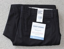 Men's DOCKERS Easy Khaki RELAXED FIT Flat Front PANTS   38x29   BLACK