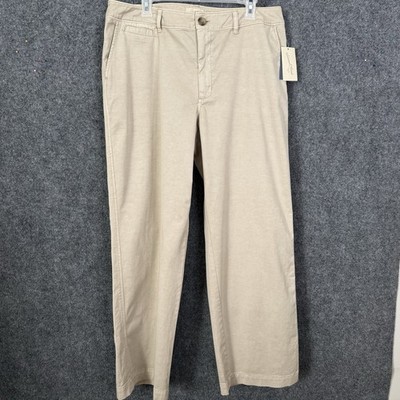 Universal Thread Straight Leg Chino Pants Beige Women Sz 16 Back Patch Pockets