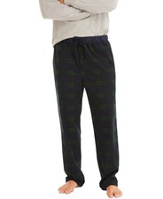 Nautica Mens Classic Fit Plaid Fleece Pajama Pants in Emraldyard Size L