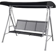 garden swing seat canopy replacement cover size 196 x 124 cm ARGOS MALIBU BLACK