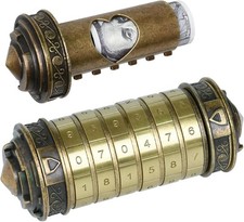 VIGIamy Cryptex Da Vinci Code Numeric Puzzle Box,Metal Money Jewelry Puzzle Bo