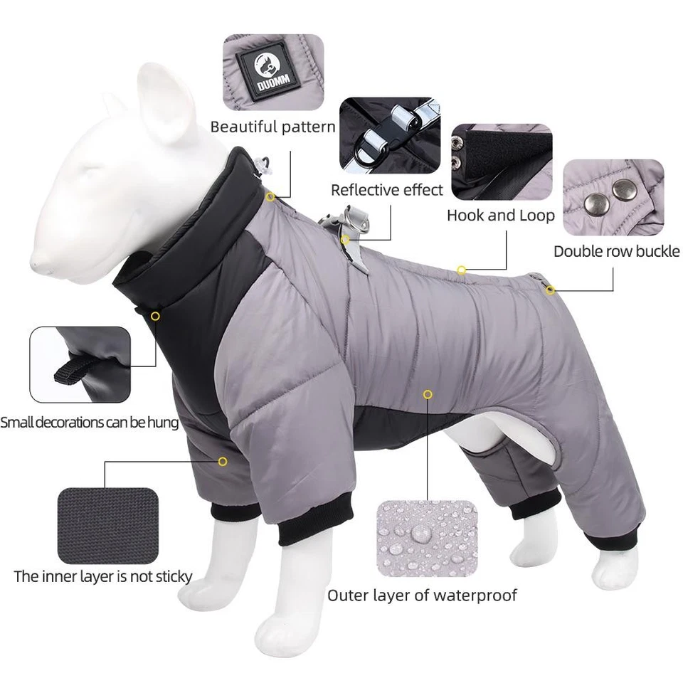 Winter Warm Waterproof Dog Jacket Thick Coat for Small & Medium Puppy Clothing - Image 3 of 4