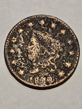 1822 Matron Head Large Cent Coronet 1c Good Details, Env Damage
