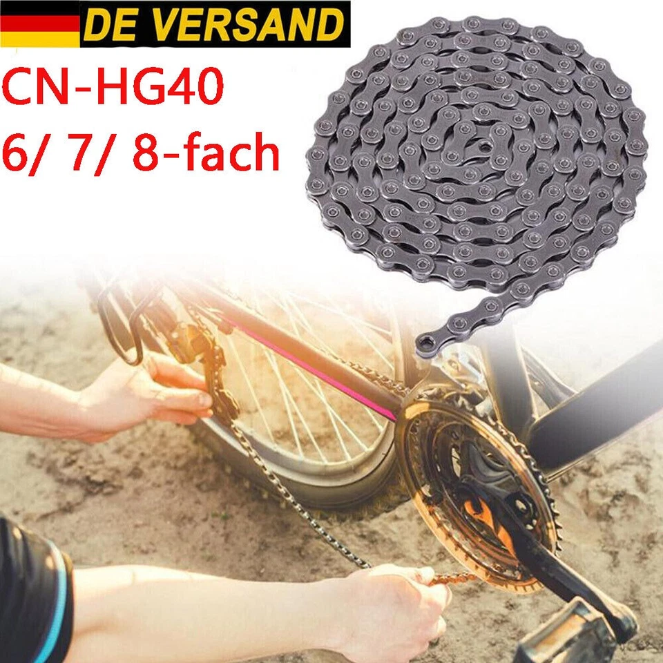 CN-HG40 FÜR SHIMANO 6/ 7/ 8 Fach 116 Glieder Fahrradkette Mountainbike Kette - Bild 4 von 4