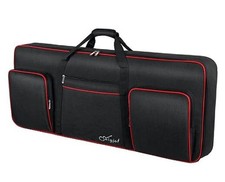 61 Key Keyboard Case, Soft Piano Bag with 61 Key, 39.5"x15.8"x4.8" Black Red