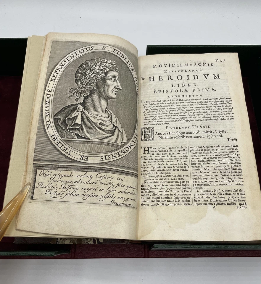 P. Ovidii Nasonis Opera Omnia Ovid's Works (1683) Fine Binding & Archival Box - Image 3 of 4