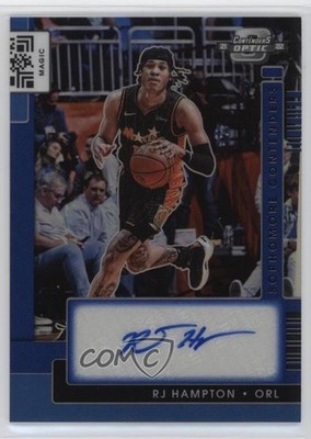 2021-22 Panini Contenders Optic Sophomore Blue Prizm /75 RJ Hampton Auto 1f8v