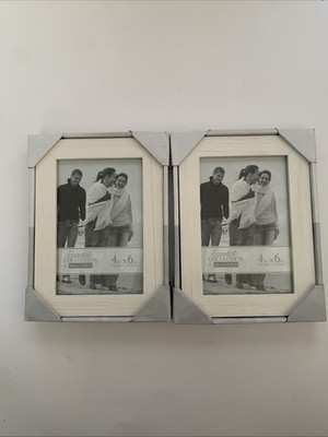 Essentials Collection By Malden White Wash Photo Frames 4x6 NOS Set Of 2