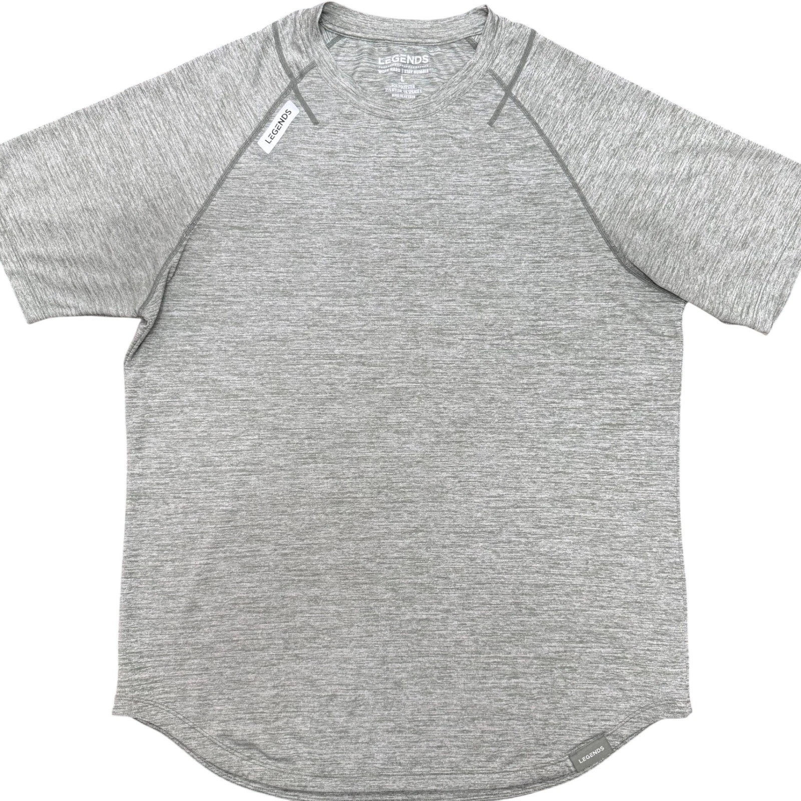LEGENDS Enzo Mens Heather Green Short Sleeve Performance T-Shirt Size L