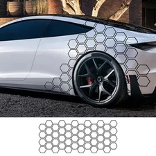 Car Body Waist Line Sticker Honeycomb Graphic Hexagon Decal Decor Accessories