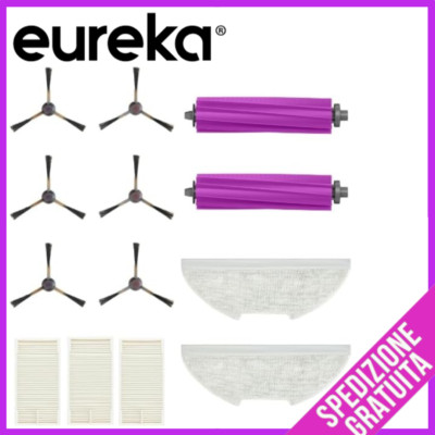 EUREKA Set di accessori per robot aspirapolvere J12 Ultra - Include 4 spazzole laterali e 4 mop, kit di ricambio essenziale