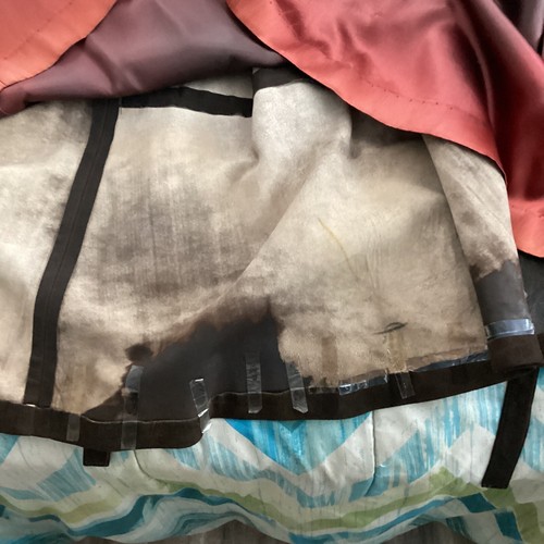 Vintage 1960 braun Wildleder und Kaninchenfell Kragen gefüttert Gürtel Swing Mantel, L - Bild 13 von 13