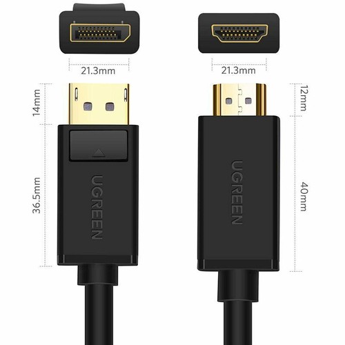 3m Ugreen Display Port DP to HDMI Cable Male to Male Full 4K UHD Gold Plated - Picture 6 of 13