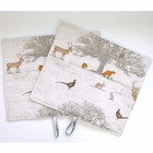 Pair of Redfyre Universal Hob Hat Lid Mats Covers with Loop Cook Stag Fox Rabbit
