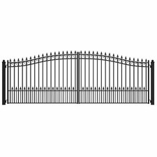 ALEKO Garden Yard Prague Style Steel Dual Swing Driveway Gate 18 x 6 ft Black