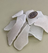 W 1129 Genuine Surf Tumbled Sea Glass/Snow-Frosted Beach Glass