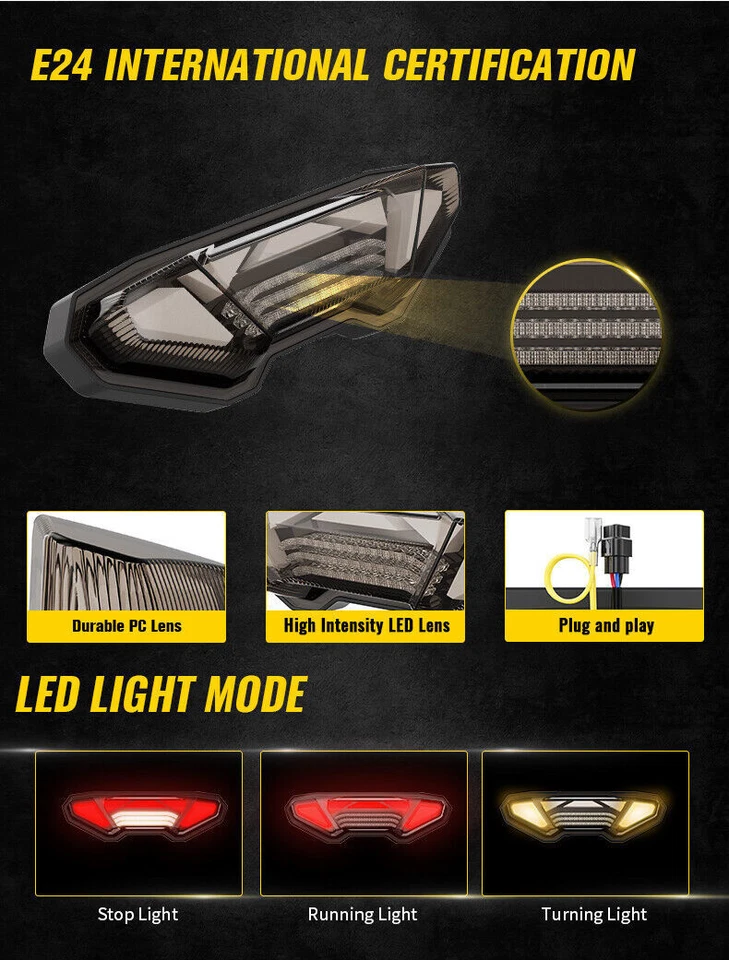 Luz trasera LED con señales de giro para Yamaha MT09 FZ09 MT-09 FZ-09 2014 2015 Foto 3 de 4