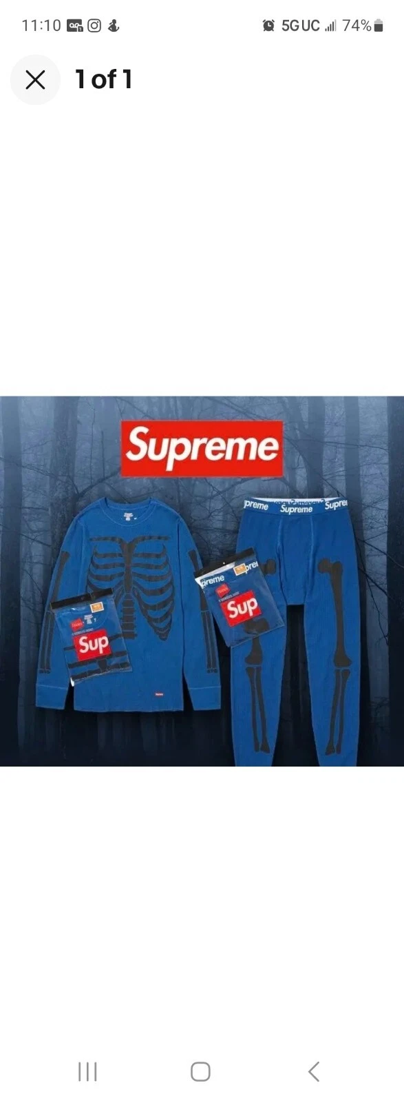 Pantalon thermique Supreme X Hanes Bones