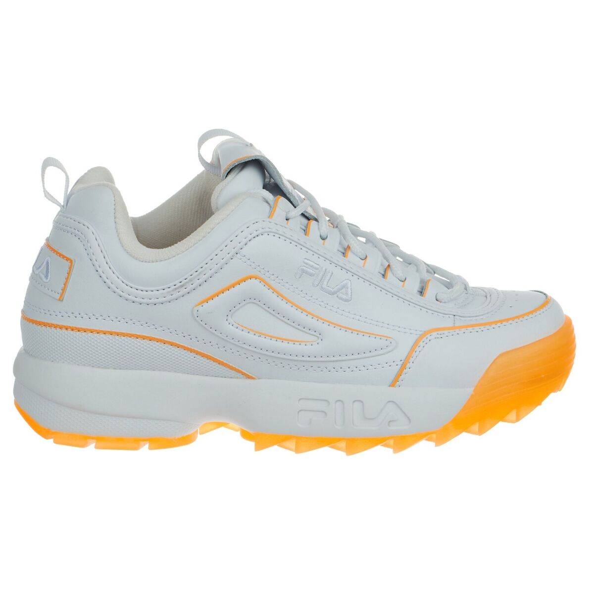 Fila Women's Disruptor II Ice White Orange Pop Ankle-High Fila Women's Disruptor II Ice White Orange Pop Ankle-High