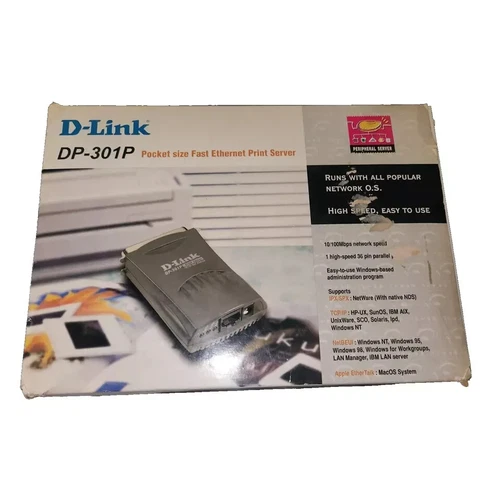 D-Link DP301P+ Network Centronics Printer Server – Wired USB Parallel Port Conne