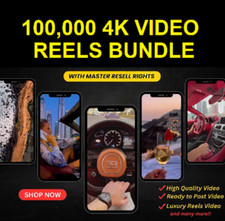 100,000 4K VIRAL, VIDEO REELS. With FREE Video Software Access For Life