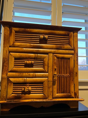 Beautifully Crafted Petite Tortoiseshell Rattan Drawers Bamboo Sturdy