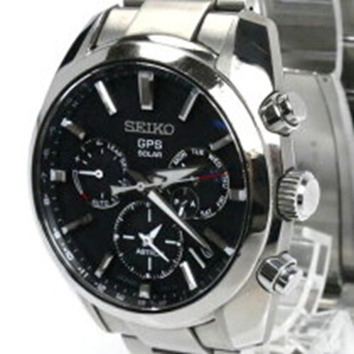 SEIKO Astron SBXC021/5X53-0AJ0 Watch Wristwatch Solar Radio Silver Black Used - Picture 2 of 9