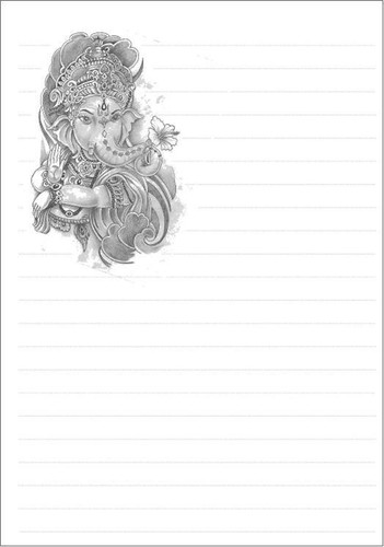 Ganesha lined letter writing paper x 20 pages / Premium 100gsm paper - Picture 3 of 10