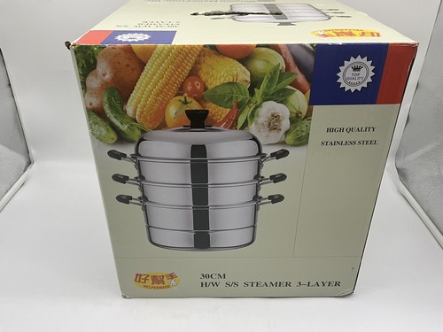 Helperware Vaporiera Acciaio Inox 3 Strati Nuova in Scatola Utensili Cucina Pentole - Foto 7 di 12