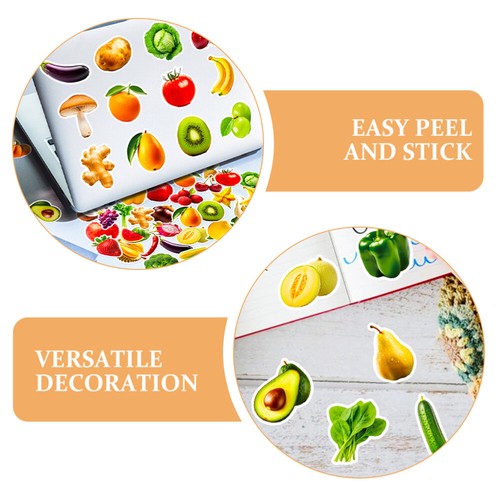 50 Sheets Fruit and Vegetable Stickers Child Food for Kids Fridge Decals - Picture 3 of 12