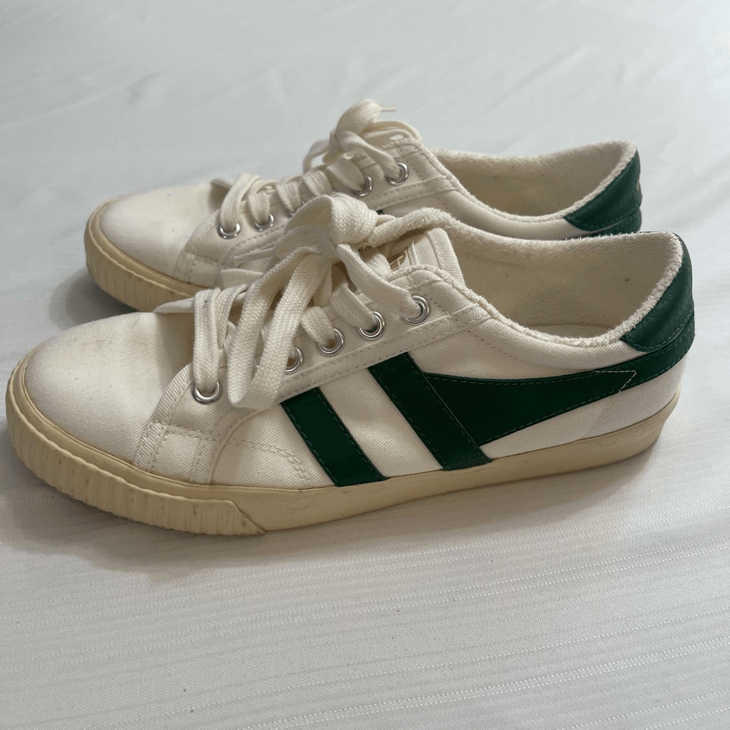 Gola White Green Mark Cox Sneakers Size 7 UK - Retro Running Shoes