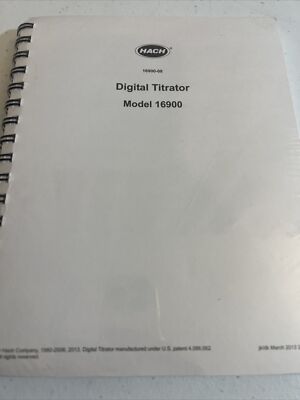 Hach Digital Titrator 16900 Manual New Sealed.