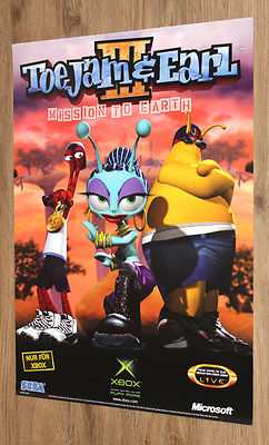 ToeJam & Earl III Mission to Earth very rare Promo Poster 59x42cm Xbox Sega