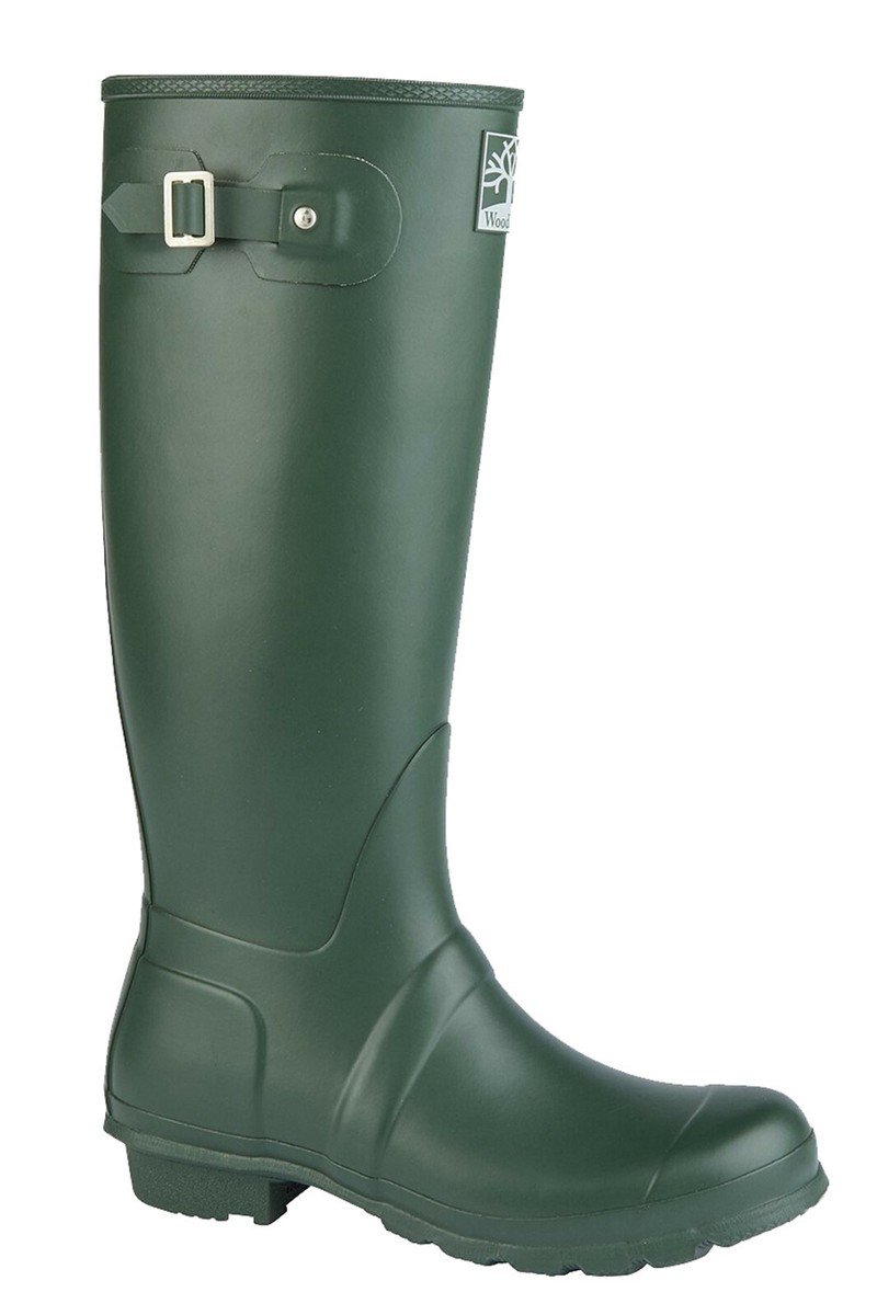 Woodland Gusset Wellington Boots Unisex Green Wellies